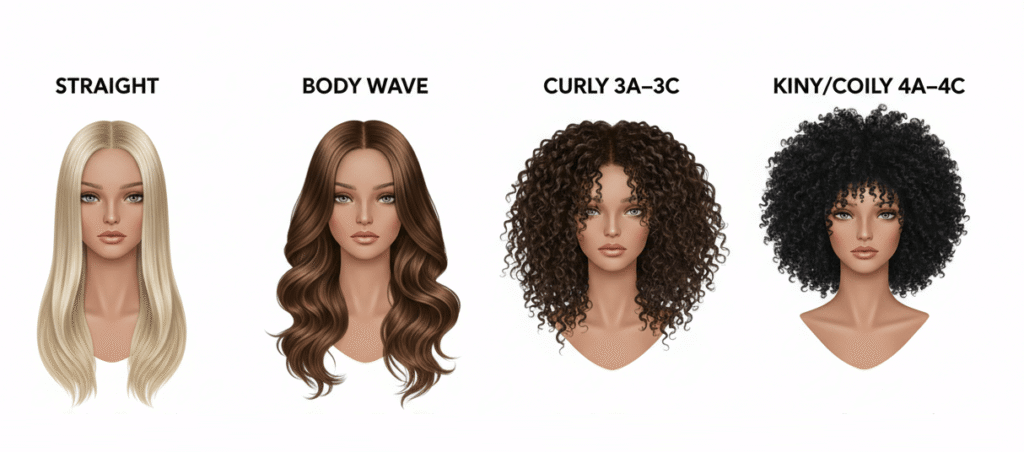 130% 150% 180% 200% density of wigs