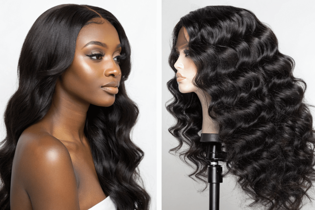 wave and curly wave style wig