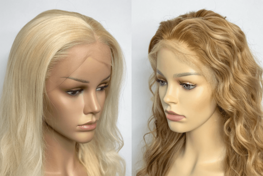 HD lace front hairlines bleached knots human hair wig