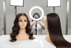 HD lace front wig and a transparent lace front wig