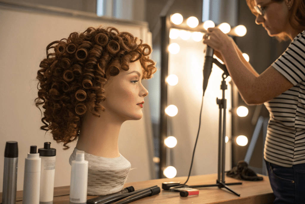 a curly human-hair wig care