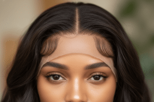 a glueless wig hairline in HD-Swiss lace