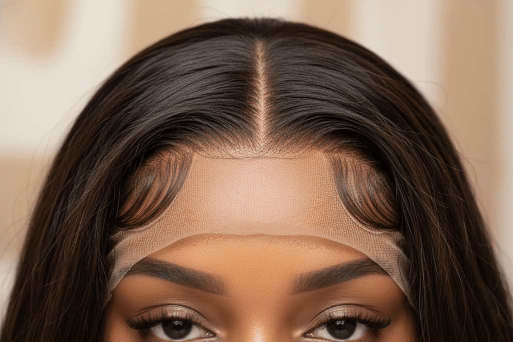 a glueless wig hairline in HD Swiss lace