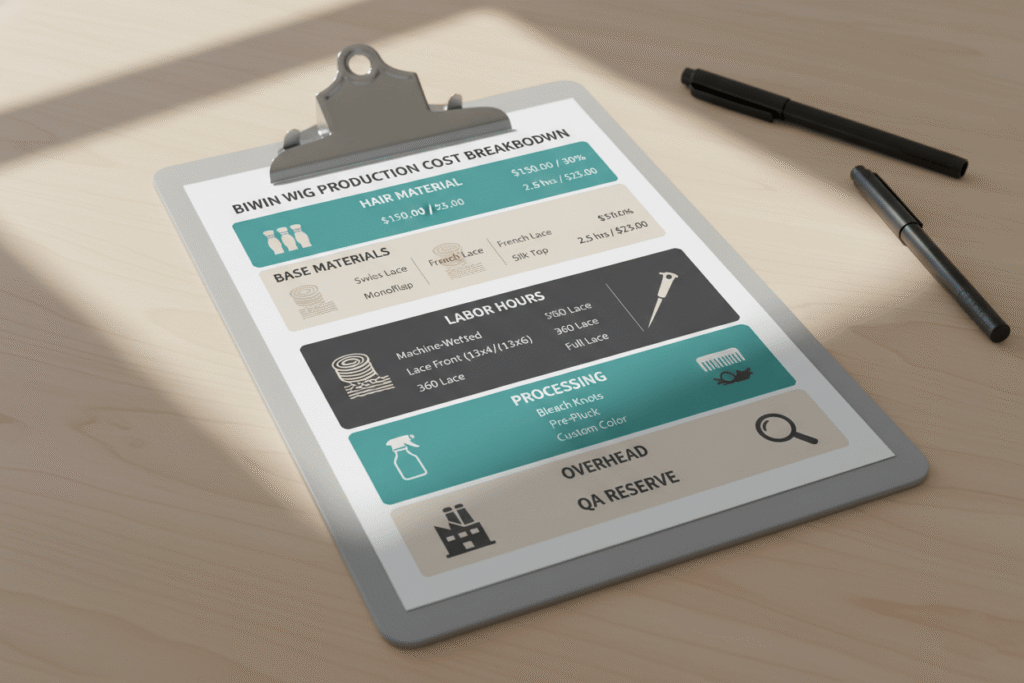 a wig production cost