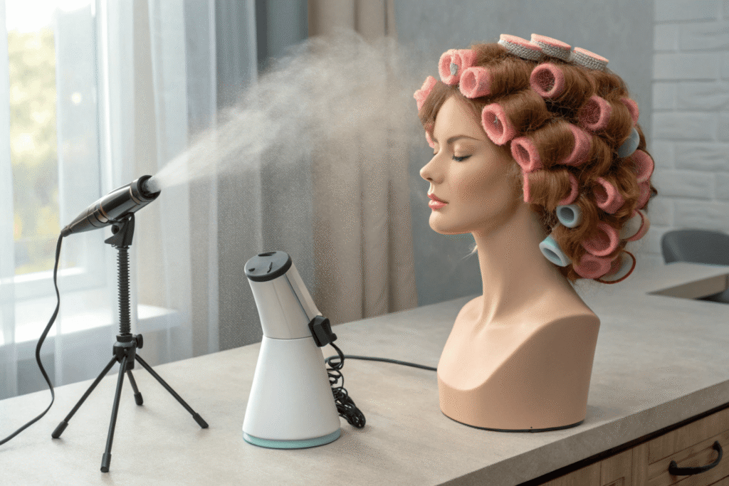 a low heat styling curly human-hair wig care