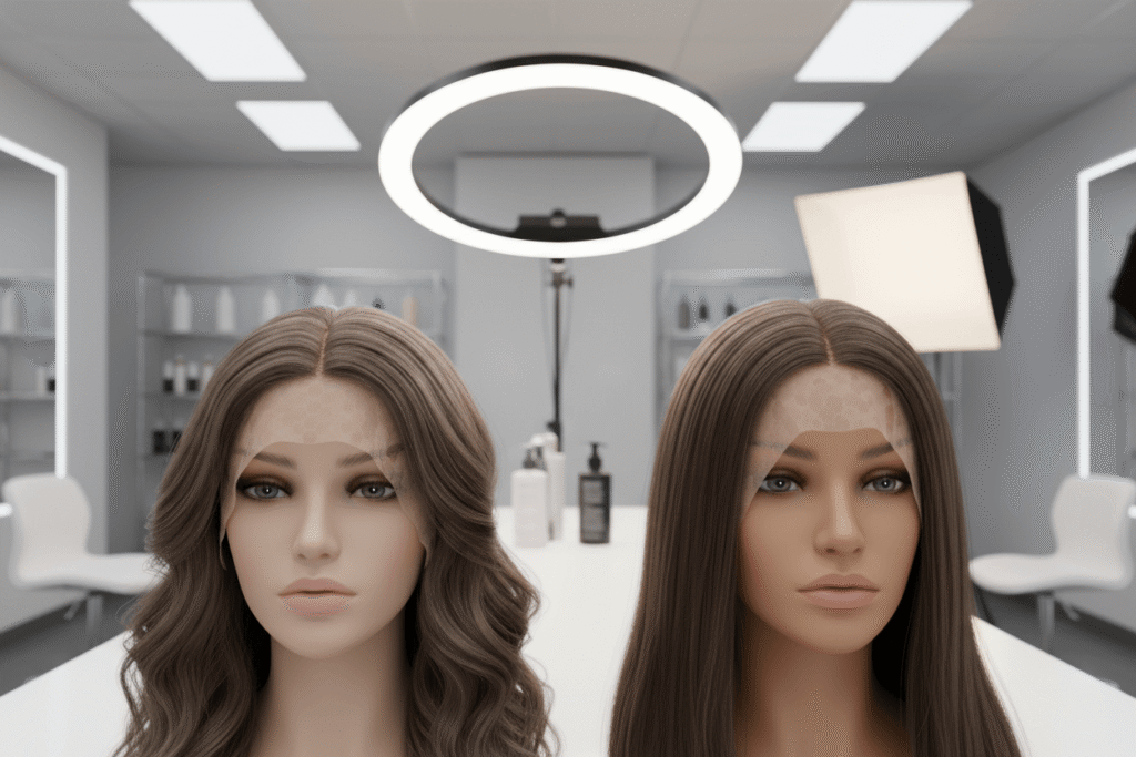 an HD lace front wig and a transparent lace front wig comparison