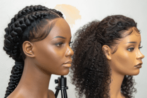 head wears Transparent lace wig