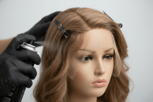 lace-front wig with styling