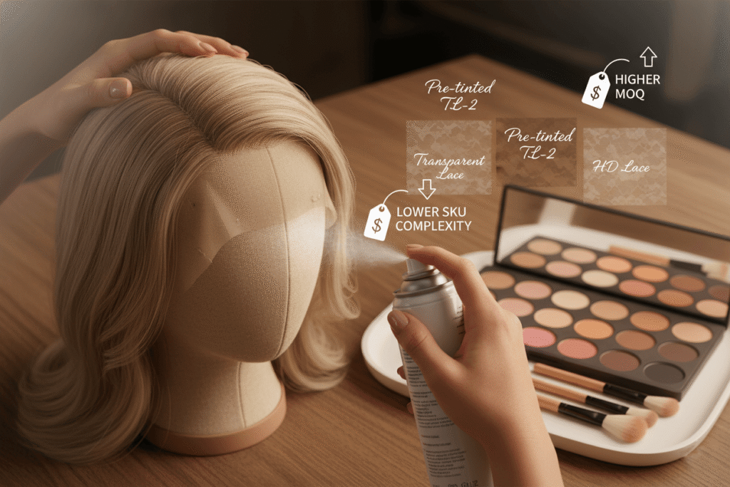 professional lace tint spray lightly along the hairline2