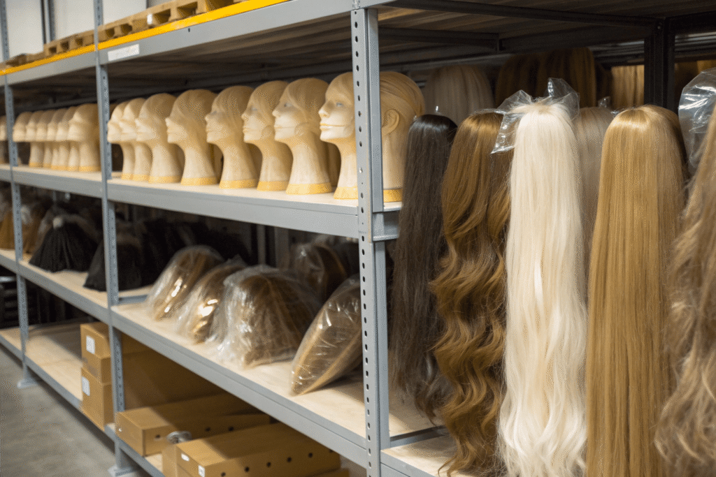 semi-finished wig shells (13×4, 180% density base, 18” straight)