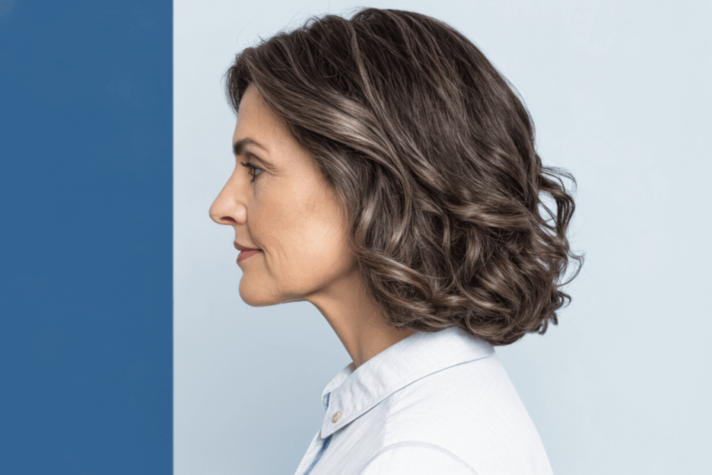 shoulder-length crown‑heavy density wig