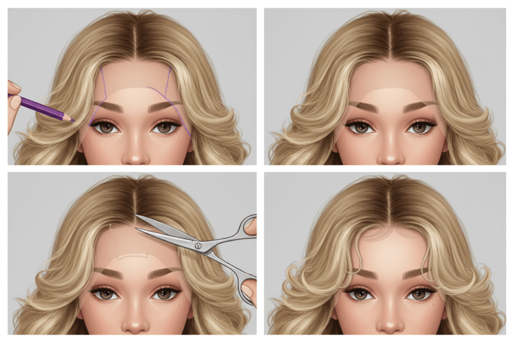 step-by-step major cutting baby hair for human hair wig