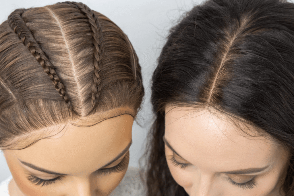 two adjacent lace wig hairlines human hair wig