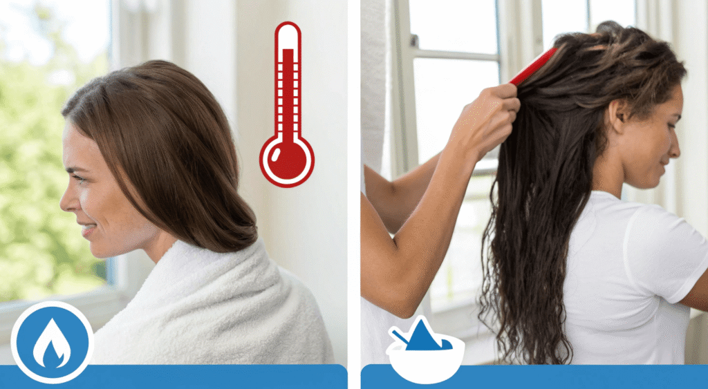 “Mistakes vs Fixes” educational graphic for human hair wig