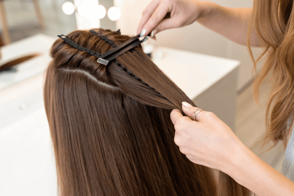 Natural hair extensions clip-in