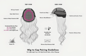 a long-glam wig on a 3D dome cap with HD lace frontal