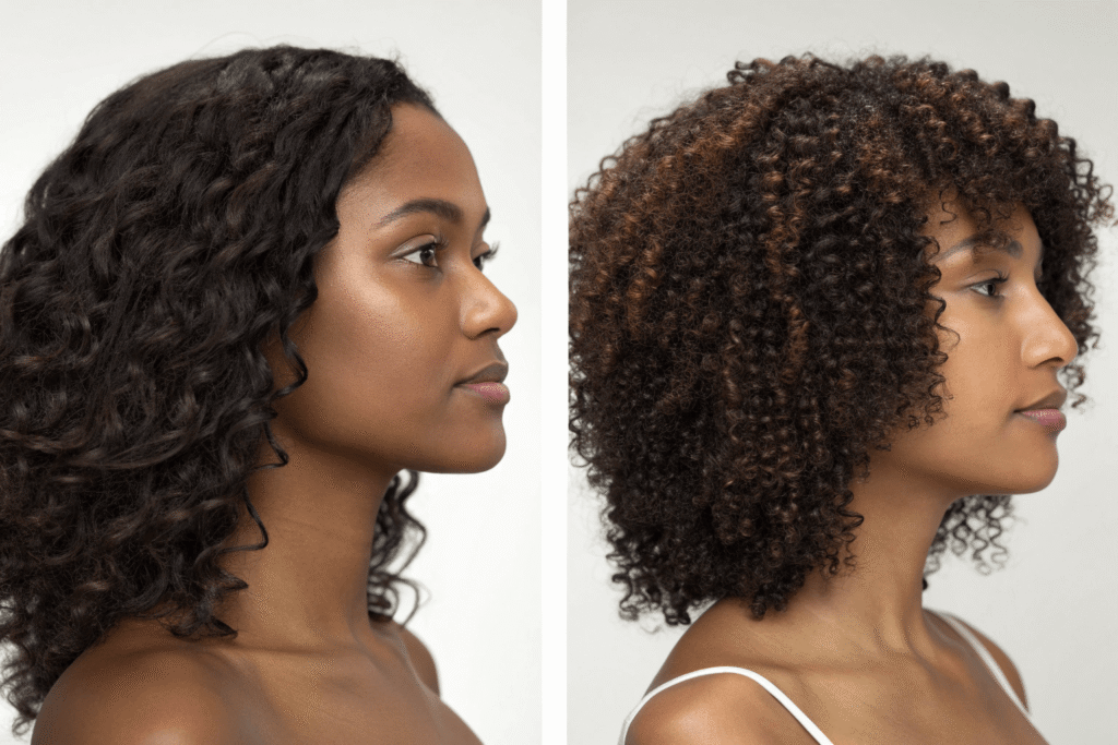 loose body wave and tight kinky-curly textures human hair wig