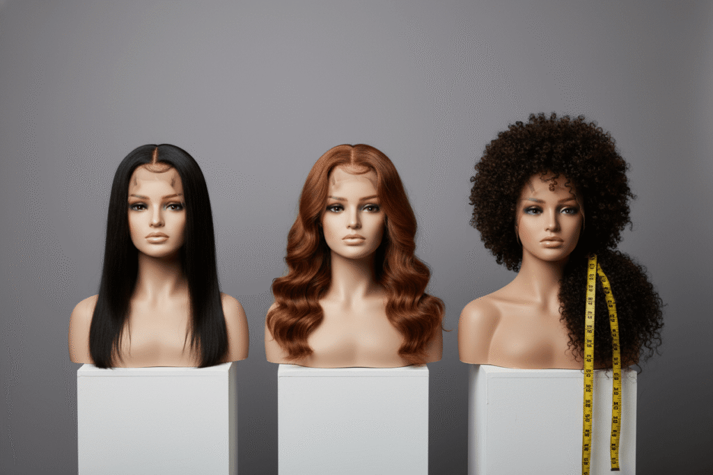 straight curly and coily wigs with graduated hairlines