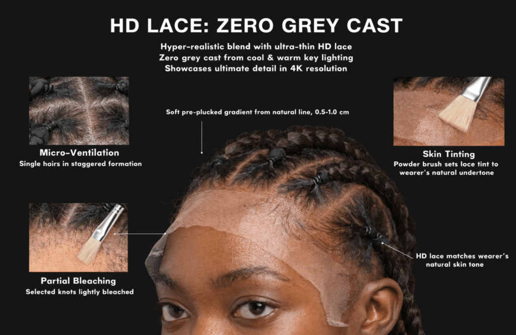ultra-thin HD lace blending seamlessly with skin
