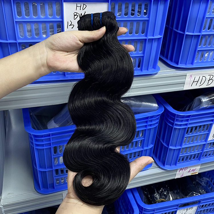 Body wave human hair bundles, natural color, true to length, silky shine