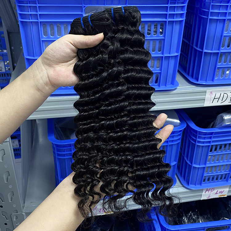 remy hair deep wave natural color cuticle aligned human hair bundles