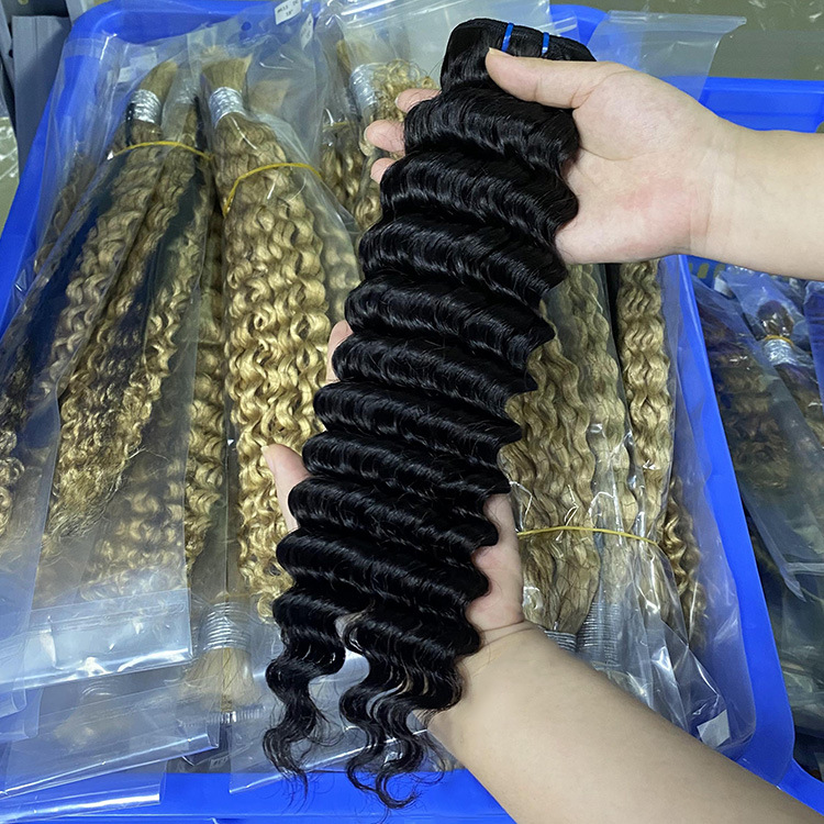 raw hair deep wave 3 bundles heat friendly