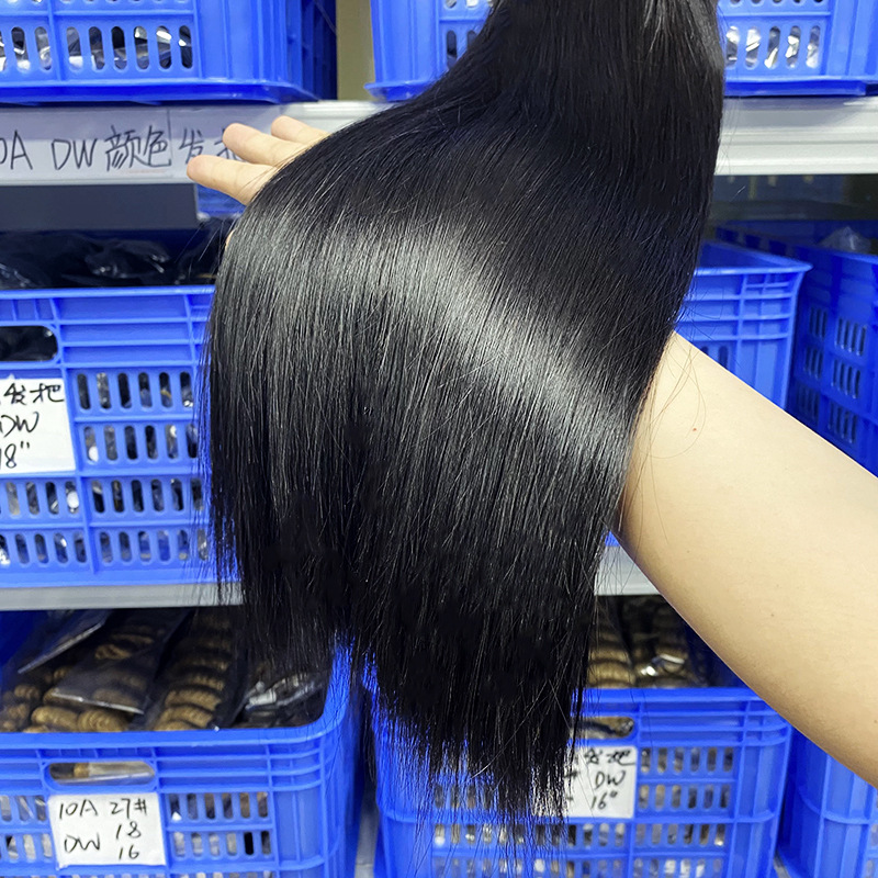 Human hair bundles for sew in, straight, silky, full volume