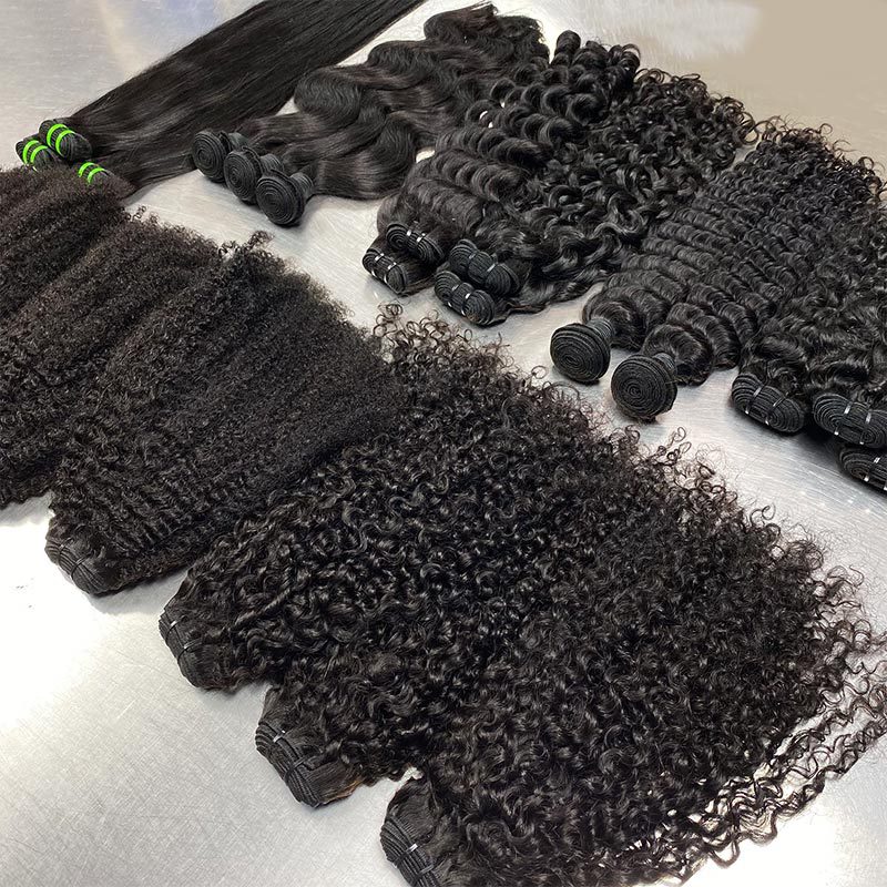 human hair bundle, single drawn double drawn double weft, natural black
